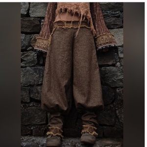 Grey wool harem pants aladdin pants Anuttara crafts